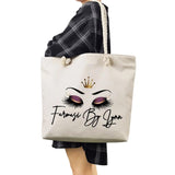 High Capacity Tote Bag Eye Lashes Print Women Shoulder Bag