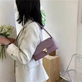 Women Shopping Bag Retro Casual Ladies Underarm Handbag Stone Pattern Shoulder B