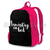Namast'Ay In Bed Funny Quote Outdoor Hiking Backpack