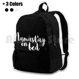 Namast'Ay In Bed Funny Quote Outdoor Hiking Backpack