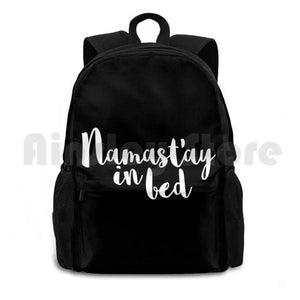 Namast'Ay In Bed Funny Quote Outdoor Hiking Backpack