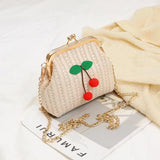 Summer Straw Bag Female Chain Slung Bucket Bag