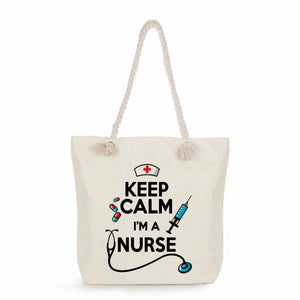 Customizable Nurse Print Eco Shopping Bags Women Shoulder Bags