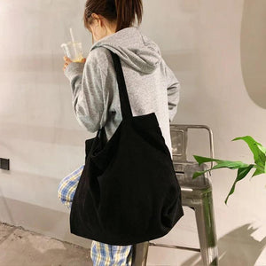 Corduroy Underarm Shoulder Bag Large Capacity Zipper Tote Bag
