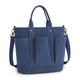 Women's Canvas Shoulder Bag Large Tote Shopper Handbag Solid Color