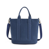 Women's Canvas Shoulder Bag Large Tote Shopper Handbag Solid Color