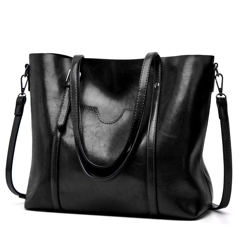 Vintage Oilskin Ladies Shoulder Bag Large Capacity Multi-function Handbag