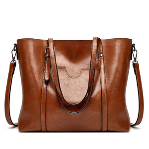 Vintage Oilskin Ladies Shoulder Bag Large Capacity Multi-function Handbag
