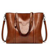 Vintage Oilskin Ladies Shoulder Bag Large Capacity Multi-function Handbag