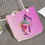 Watercolor Gymnastics Art Print Handbags Shoulder Bags High Capacity