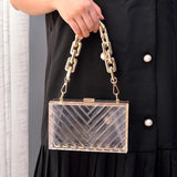 Purple Acrylic Shoulder Bag Women's Evening Clutch Crossbody Wedding Wallet