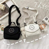 Canvas Small Fresh Ladies One-shoulder Diagonal Bag Cartoon Print