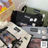 Casual Nylon Messenger Bag Harajuku Waterproof Shoulder Bag for Girls Boys