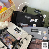 Casual Nylon Messenger Bag Harajuku Waterproof Shoulder Bag for Girls Boys