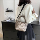 Quilted Small Messenger Handbags Women Shoulder Bags Winter Purse