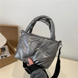 Quilted Small Messenger Handbags Women Shoulder Bags Winter Purse