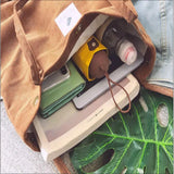 Corduroy Shoulder Bag Reusable Shopping Casual Tote Female Handbag