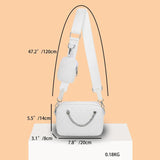 Women PU Leather Chain Shoulder Bag Rhombic Lattice Handbag