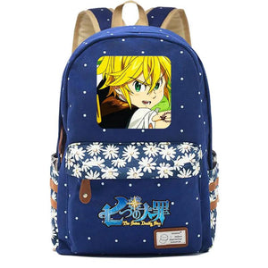 Anime Seven Deadly Sins Canvas Backpack Zipper Packsack