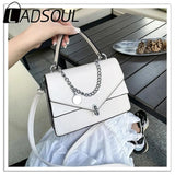 LADSOUL Small Square Women Messenger Bag Chains Handbag Shoulder Cross Body