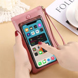 Women's Soft Leather Wallet Touch Screen Phone Purse Small Bag