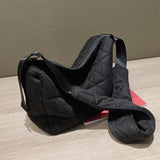 Women's Diamond Lattice Tote Bag with Wide Shoulder Strap