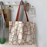 Canvas Women Handbag Shoulder Bag Print Ladies Shopping Bags Cotton Cloth Fabric