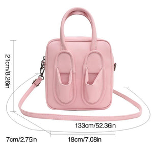 Creative Green PU Leather Girls Handbag Shoes Shape Crossbody Bag