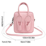 Creative Green PU Leather Girls Handbag Shoes Shape Crossbody Bag