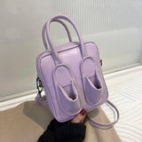 Creative Green PU Leather Girls Handbag Shoes Shape Crossbody Bag