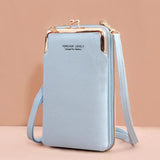 Lady's Mobile Phone Bag Solid Crossbody Small Purse Handbag Clutch