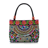 Ethnic Style Flower Embroidery Shoulder Bag