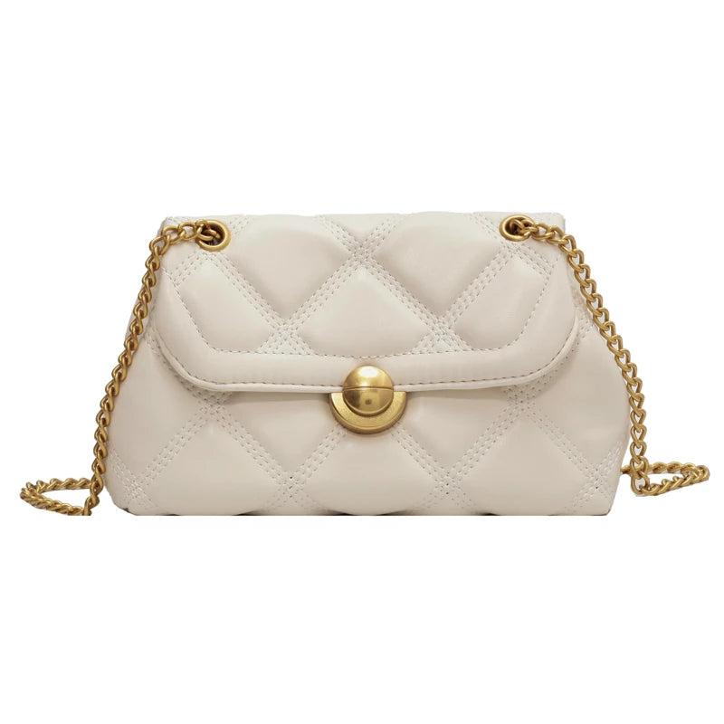 Crossbody Shoulder Bag Lock Opened PU Leather Lady Totes