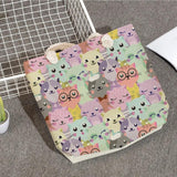 Cat Panda Rabbit Beach Tote Bags Eco Reusable Shoulder Shopping Bags