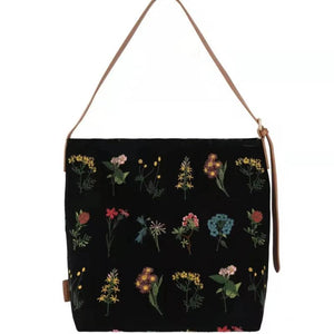Vintage Floral Print Shoulder Bag High Capacity Lady Tote Bag