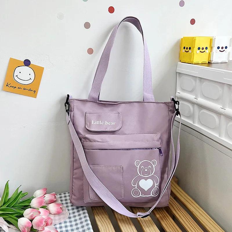 Nylon College Student Handbag Large Capacity Shoulder Messenger Bag