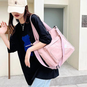 Nylon College Student Handbag Large Capacity Shoulder Messenger Bag