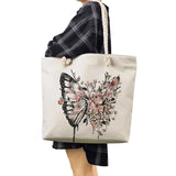 Floral Butterfly Tote Bags - Printing Handbags For Women