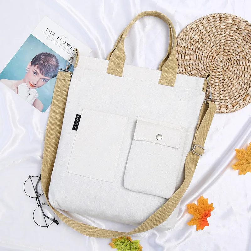 Japanese Student Canvas Shoulder Bag Large Capacity Messenger Bag