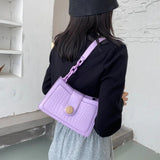 Retro Women's Chain Small Shoulder Bag PU Leather Armpit Bag Tote Purse Handbags