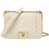 European Style Women's Shoulder Bag Stripes Lock Chain Large Capacity