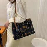 Canvas Printed Crossbody Bags Women Handbag Purses Large Capacity Shoulder Bag