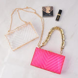 Orange Clutch Purse Acrylic Bag Chain Crossbody Clear Women's Handbags
