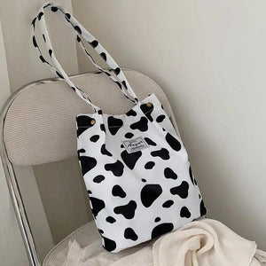Leopard Print Canvas Shoulder Bag for Girls