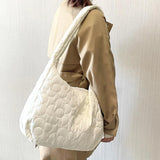 Large Capacity Quilted Flower Crossbody Bag