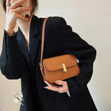 Retro PU Leather Shoulder Bag Texture Small Square Bag All-match Handbags