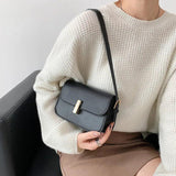 Retro PU Leather Shoulder Bag Texture Small Square Bag All-match Handbags