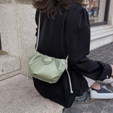 Pleated Shoulder Bag Mini Cloud Bag Girl Messenger Bag