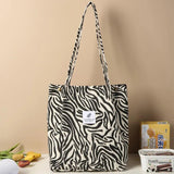Corduroy Shoulder Bag Girl Canvas Tote Eco Grocery Reusable Foldable