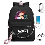 Demon Slayer Kimetsu no Yaiba Nylon Backpack Schoolbag Casual USB